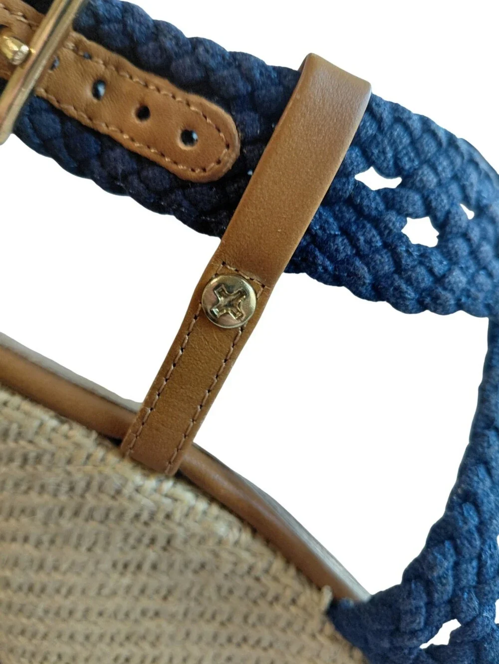 Lilly Pulitzer Blue Braided Platform Espadrille Wedge Sandals Size 6.5